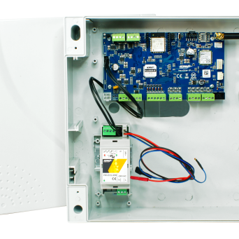 Centrala alarmowa NeoGSM-IP-SET ROPAM w obudowie, zasilacz ECO, antena GSM