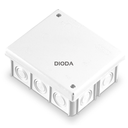 Puszka instalacyjna, izolacyjna, odgałęźna, 14-wlotowa, wtynkowa 80 x 95 mm